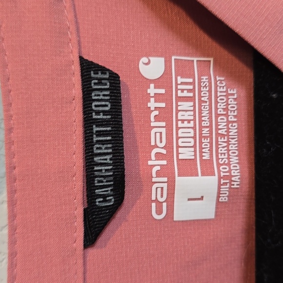 Carhartt Pink V-Neck Shirt Comfortable Fit Scrub Top - Picture 3 of 5